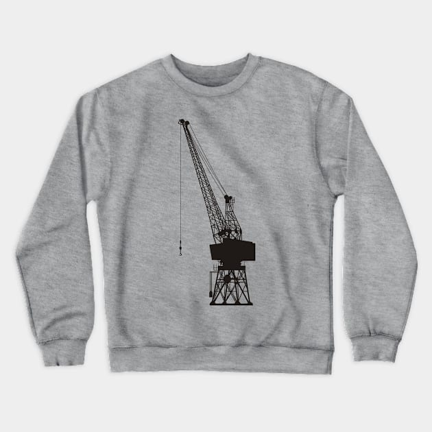 Dockyard Crane Black Crewneck Sweatshirt by sifis